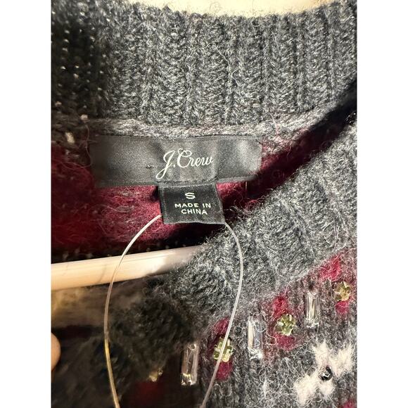 NWT J. Crew Jewel Embellished Fair Isle Crewneck Sweater Dress Sz. S - Picture 4 of 8